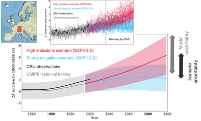 Surface air temperature climate model projections and observations